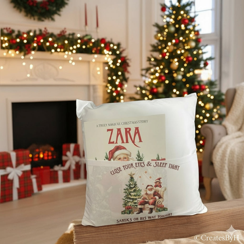 Christmas Pocket Cushion with Personalized Booklet