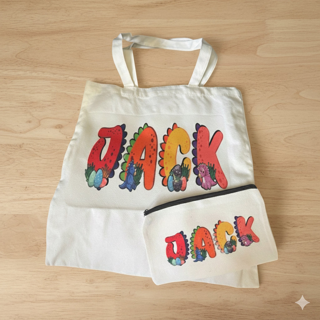 Personalized Dino Bag and Pencil case