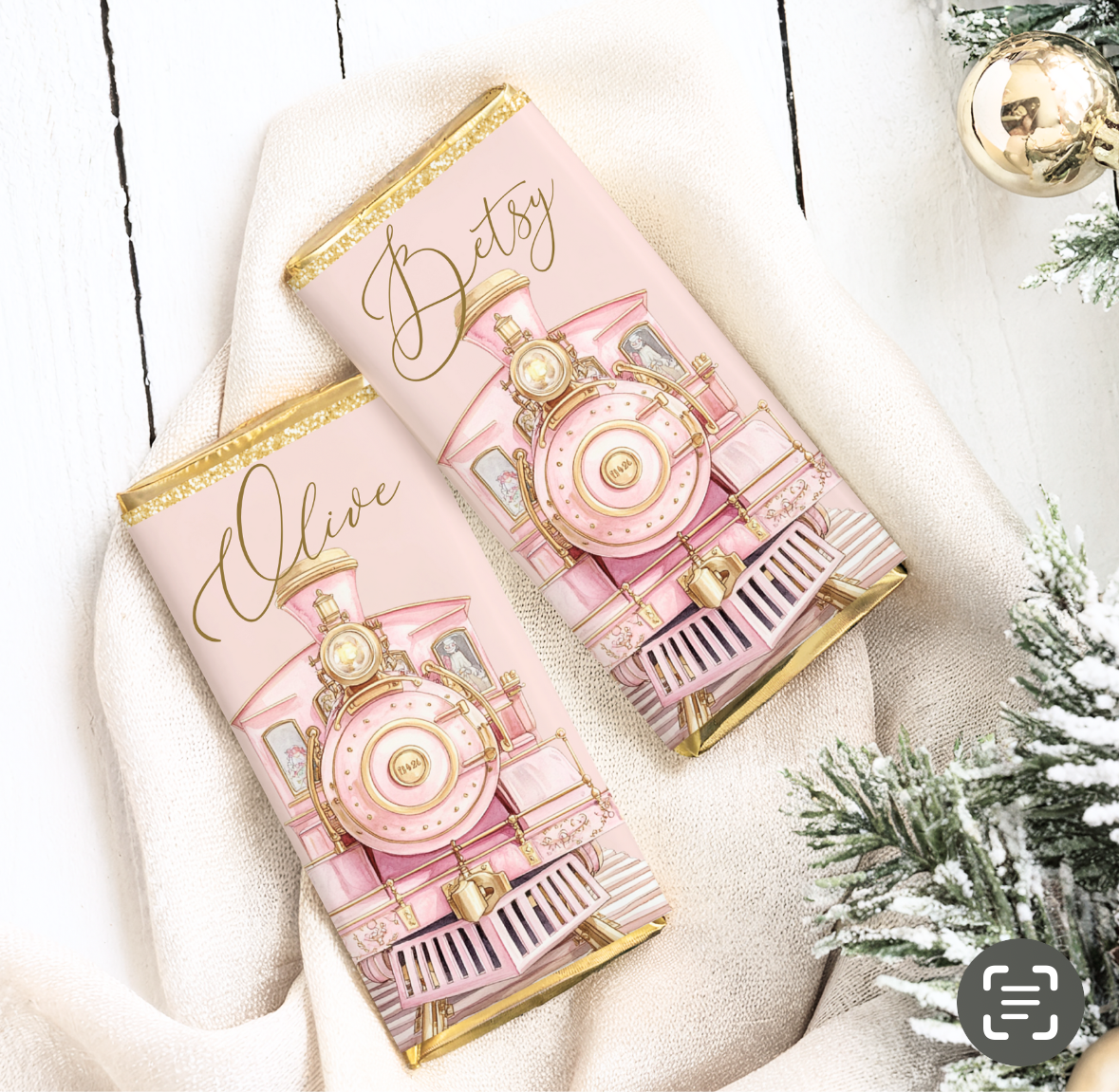 Personalized Chocolate bar - Pink Train