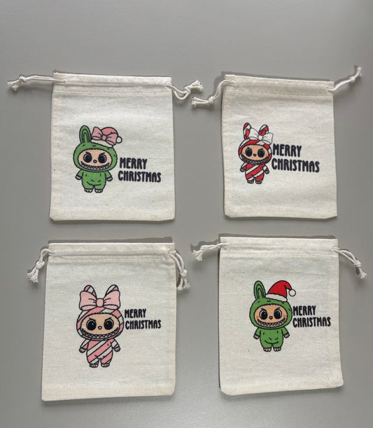 Christmas Labubu Drawstring Bags